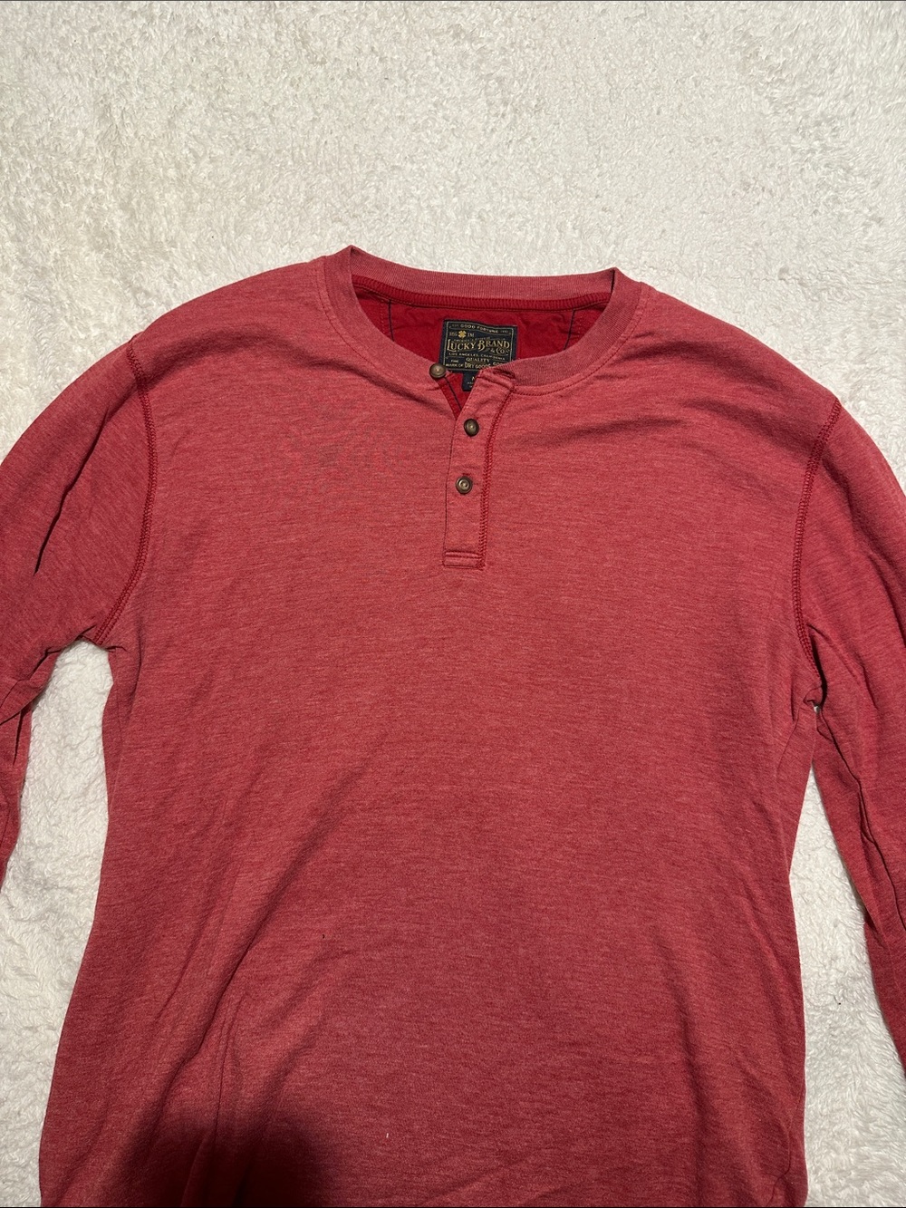 Lucky Brand Men's Brick Red Long-Sleeve Henley